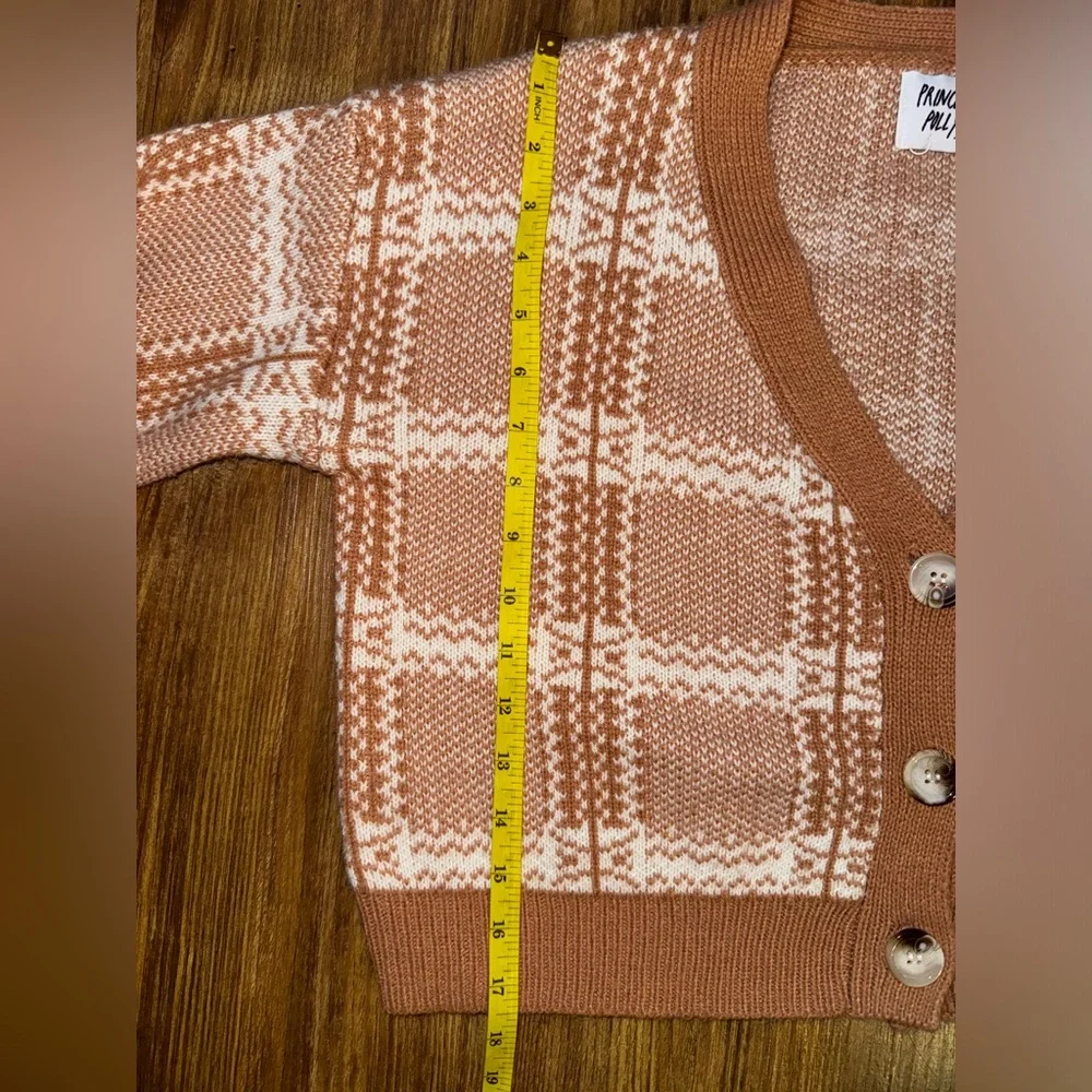 Princess Polly Pink Check Cropped Cardigan size M/L - Picture 10 of 13